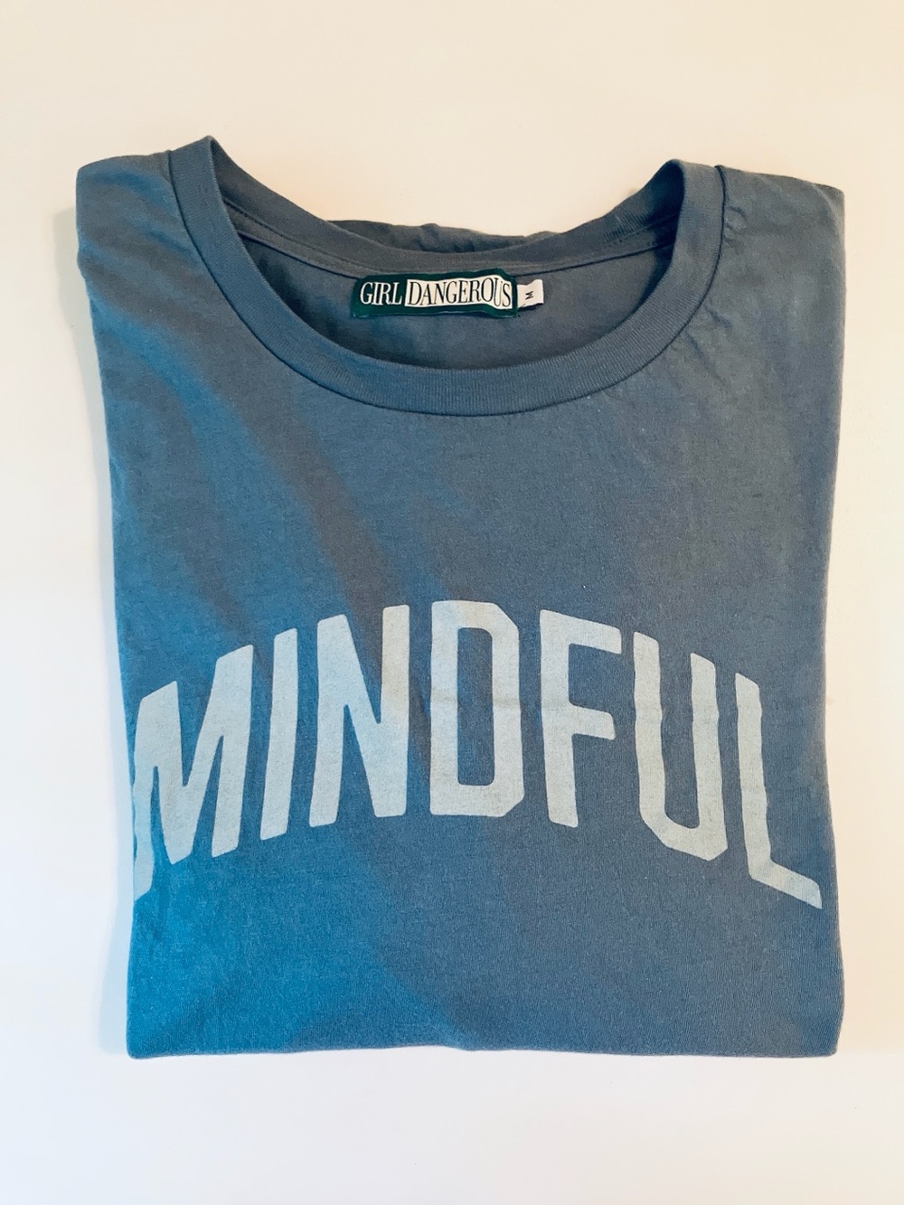 Girl Dangerous Blue Longsleeve Tshirt Mindful Varsity Striped Oversized ($65) - Picture 9 of 9